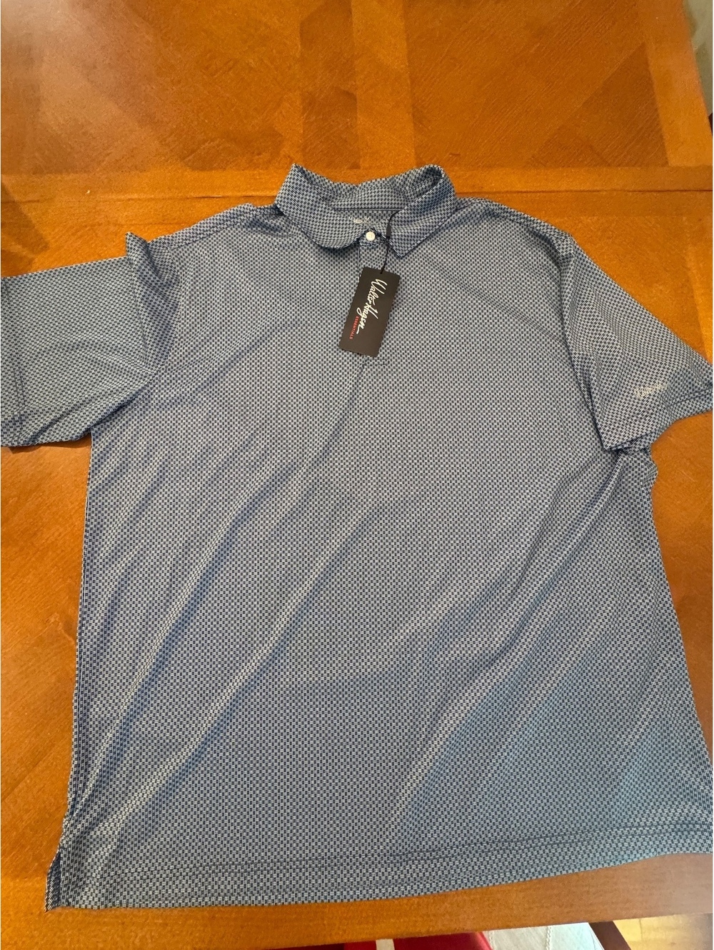 Walter Hagen XXL NWT Essentials Men's Polo Shirt Blue Patterned Size Large 708